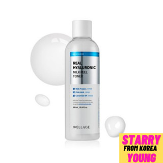 Wellage Real Hyaluronic โทนเนอร์ปอกเปลือกนม 300 มล.