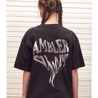 [Ambler] - Unisex เสื้อยืด ทรงโอเวอร์ฟิต 2023 S/S Collection (Heart Sunset - AS1031)