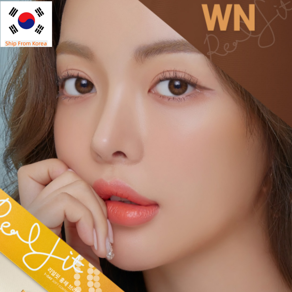 Lensme AKMA คอนแทคเลนส์ วันเดย์ REAL FIT hongchae BROWN 30P เลนส์เกาหลี เลนส์