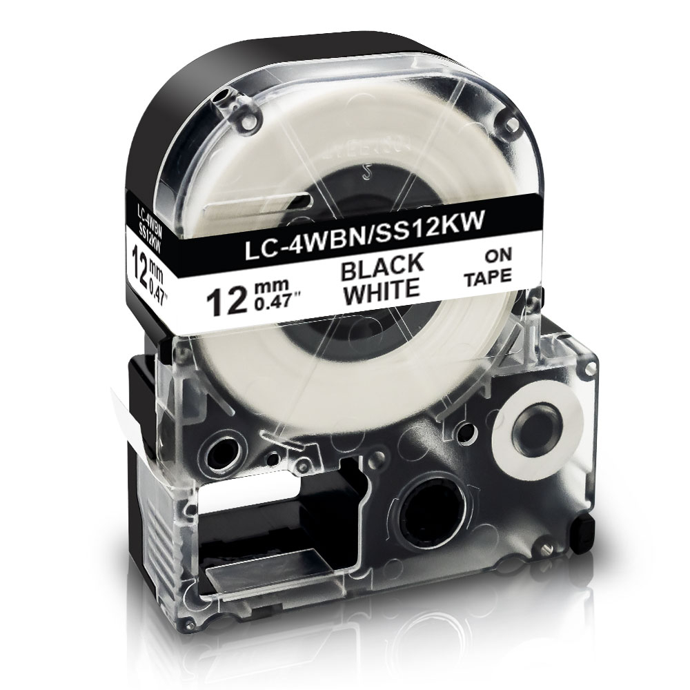 9/12/18/24 มม.เทปฉลากEpson LK-4WBN SS12KWเทปฉลากสําหรับEpson LW-K200 LW-300 LW-K400 LW-C410 LW-700