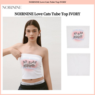 Noirnine เสื้อท็อปส์ ลายแมวรัก สีส้ม