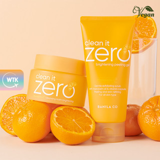 BANILA CO Clean it Zero Brightening Peeling Gel Mandarin-C คลีนซิ่งบาล์ม ขนาด 120 มล. + 50 มล. / คลีนซิ่งบาล์ม 25 มล. / 100 มล. - ไม่ระคายเคือง ลอกออกง่าย เพื่อผิวเรียบเนียน และฟื้นฟู พร้อม Vi