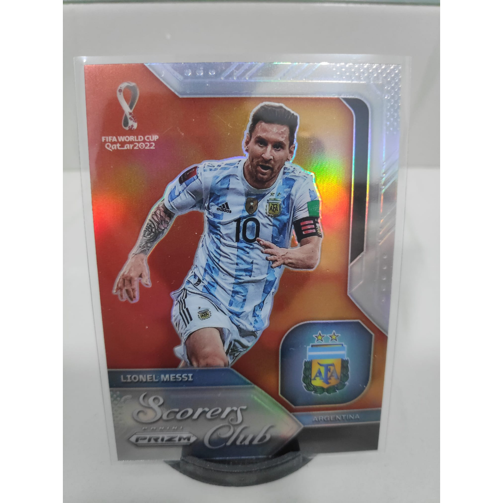 Lionel Messi Prizm World Cup Silver Scorers Club Soccer Football Card ของแท้ Panini