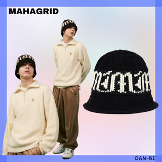 [MAHAGRID] Unisex GOTHIC LOGO KNIT BUCKET หมวกถัก สีดํา / NCT PICK / ของแท้ 100% / สินค้าเกาหลี / ทุกวัน