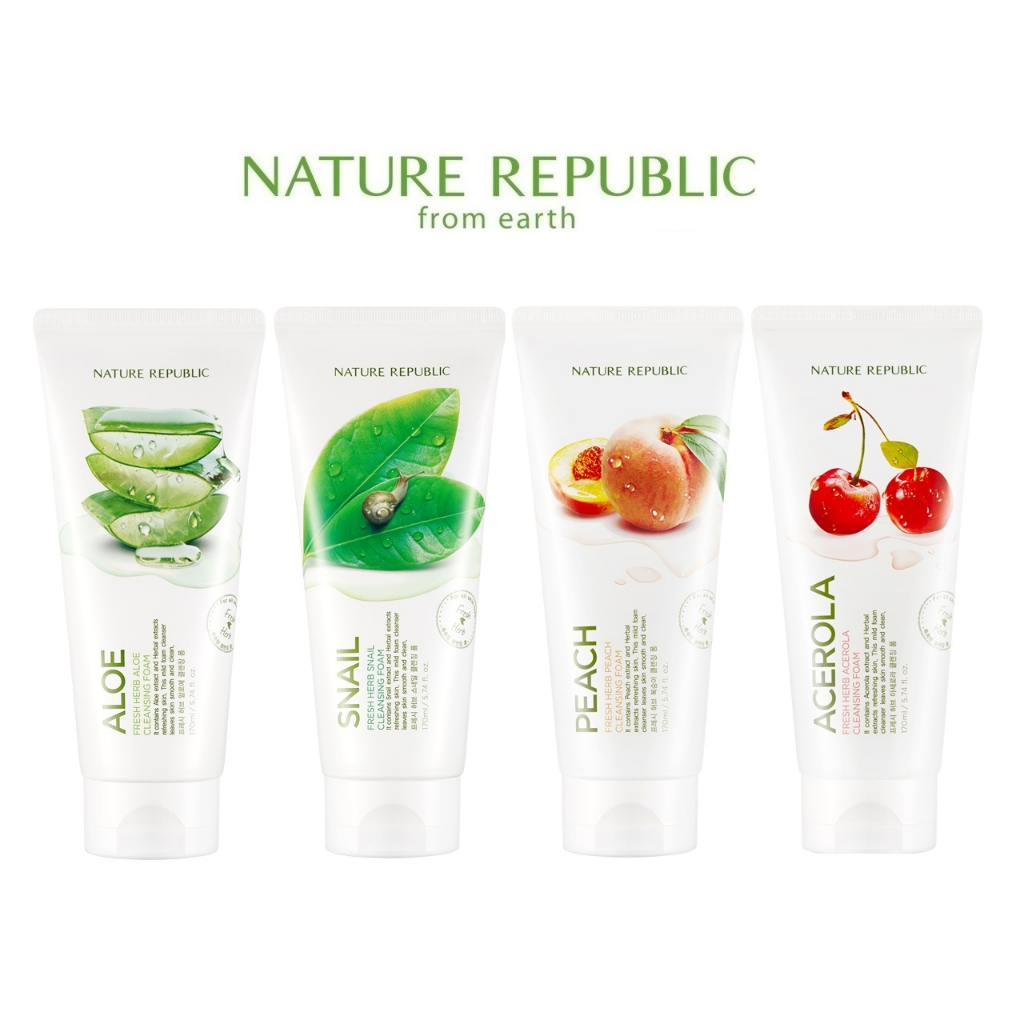 [NATURE REPUBLIC] Fresh Herb Cleansing Foam 170ml   คลีนซิ่งโฟม สูตรสมุนไพรสด ขนาด  สินค้าเกาหลีแท้ๆส่งตรงจากเกาหลี – โปรปัง