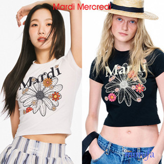 เสื้อยืด พิมพ์ลายดอกไม้ MARDI MERCREDI CROPPED FLOWERMARDI BLOSSOM