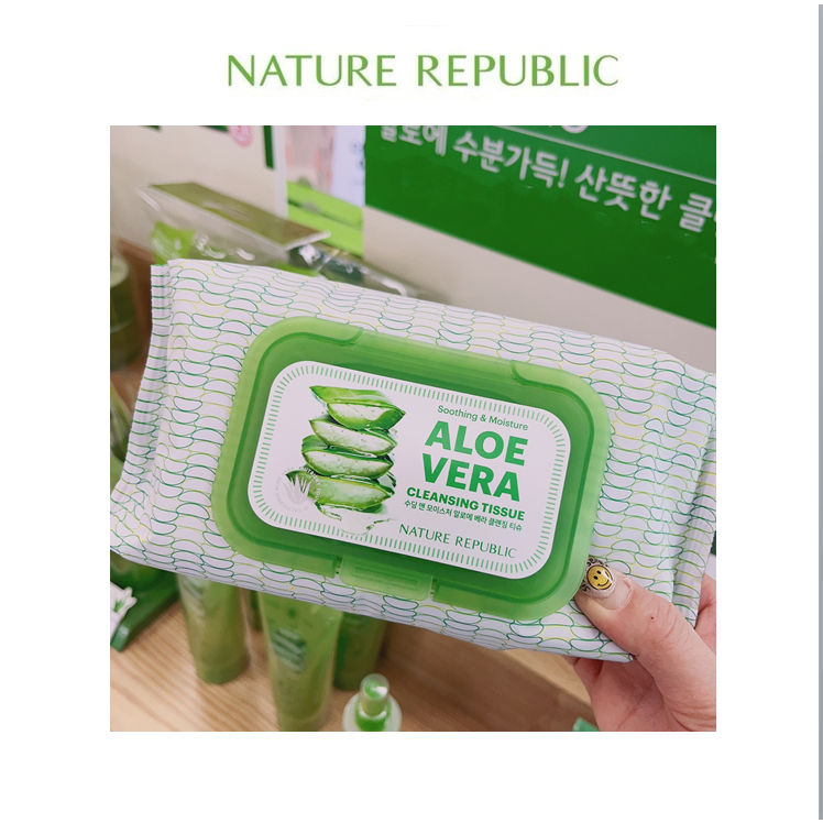 [NATURE Republic] คลีนซิ่งว่านหางจระเข้ ให้ความชุ่มชื้น ผ่อนคลาย 80 ชิ้น
