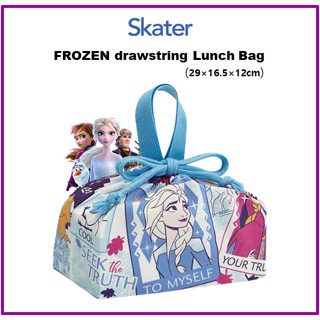 [SKATER] ถุงอาหารกลางวัน แบบหูรูด ลาย FROZEN (29×16.5×12 ซม.) KB7