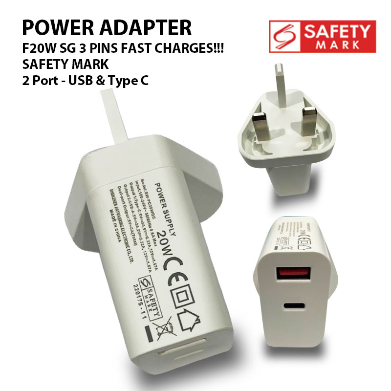 BESTAR Power Adapter PD 20W Super Fast Charger Safety Mark