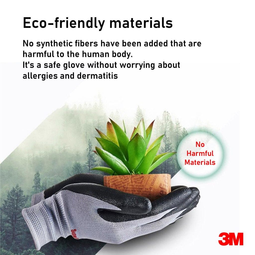 [3M] Super Grip 100 Gloves / 2 Colors / Nitrile Foam Coated Safety Gloves / การรับรอง 