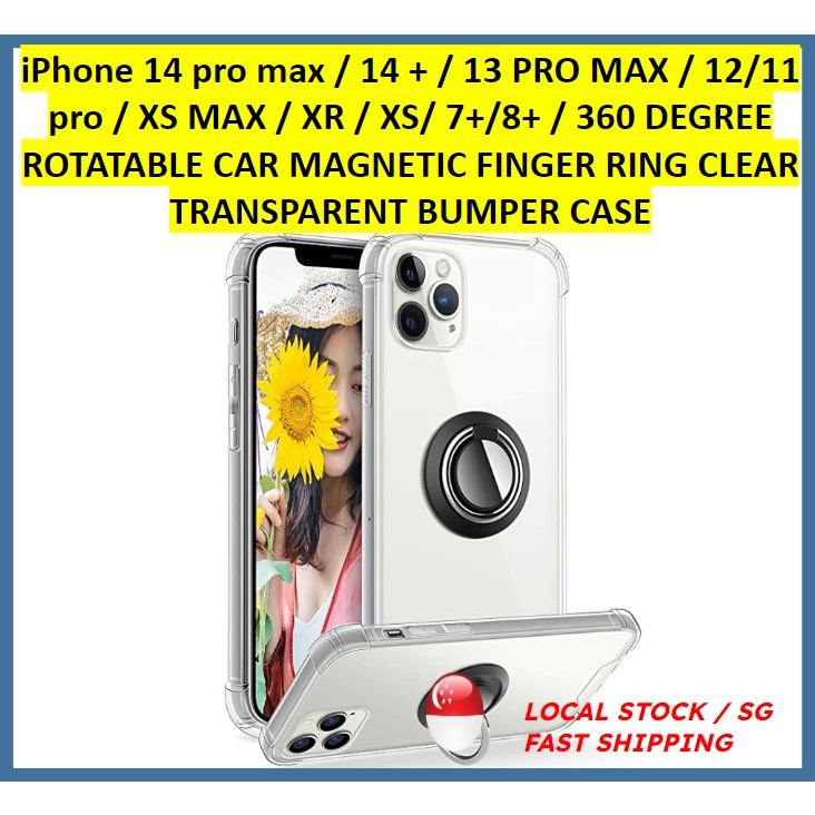 IPhone 13 pro max / 12 pro / 11 / XS max / XR / 7+/ 8+ ROTATATABLE CAR MAGNETIC FINGER RING เคสโทรศั