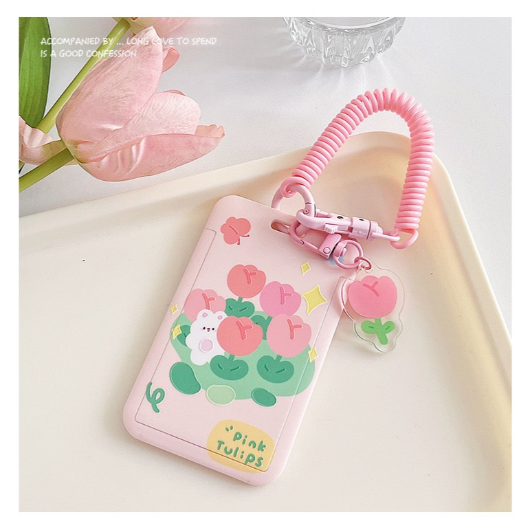 เอสจี 🇸🇬 ผู้ขาย/Tulip Ezlink Cardholder Rope Student School Cardholder Bus Meal Protection Gold Card