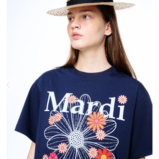 [Mardi Mercredi] เสื้อยืด พิมพ์ลายดอกไม้ สีขาว