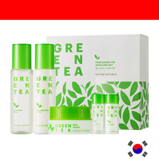 [nature republic] ชุดบำรุงผิวชาเขียวบริสุทธิ์ต่ออายุ pure green tea