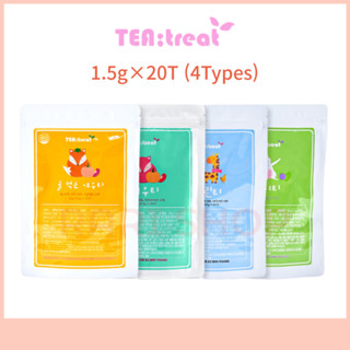 [tea Treat] ชาเขียว ชาฟักทอง ถั่วแดง เลม่อน บาล์ม (1,5 กรัม × 20 ที) 4 แบบ