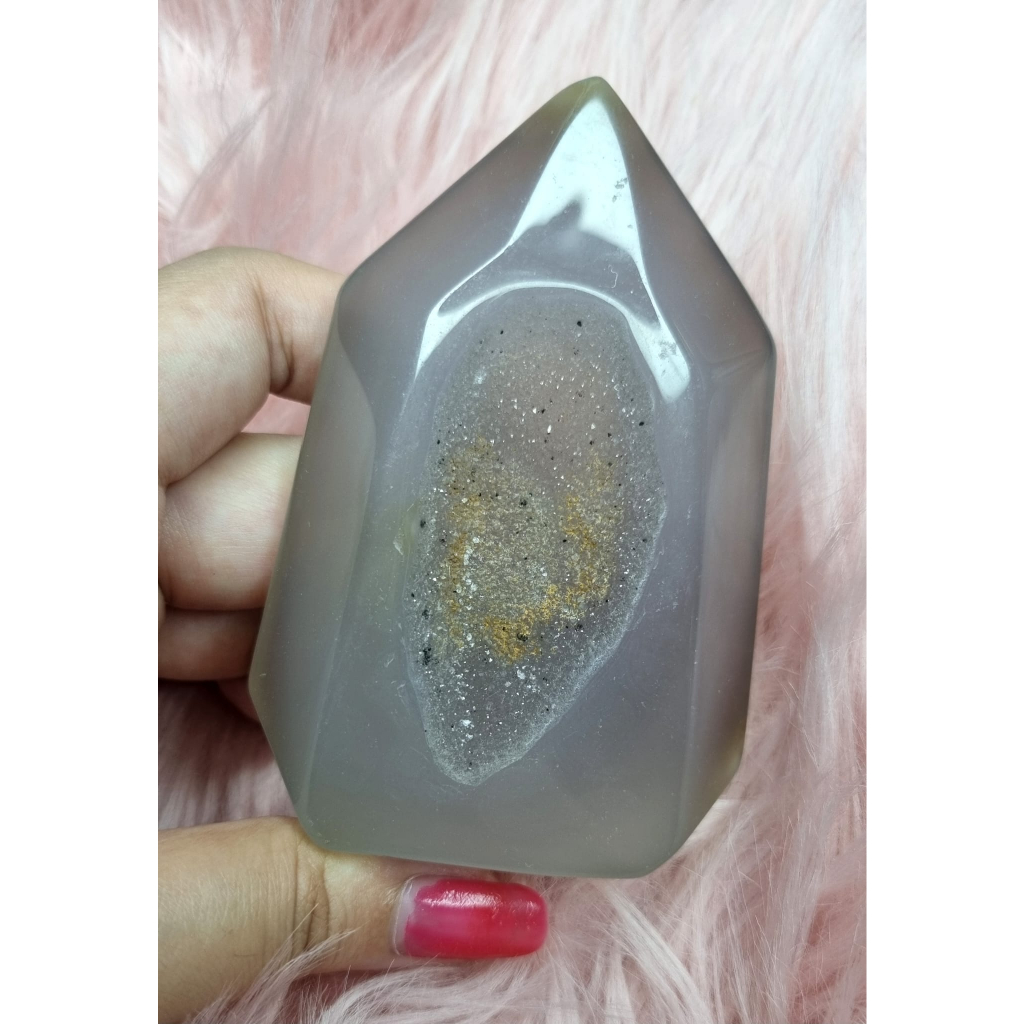 SG หุ้นท้องถิ่น Druzy Agate Tower