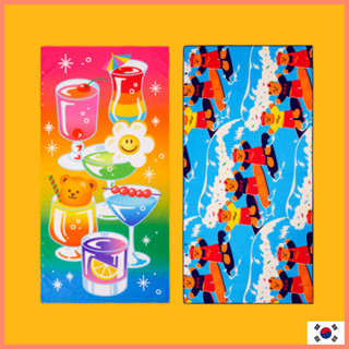 [Wiggle Wiggle] Beach Towel (surfing bear / cocktail party) ผ้าขนหนูชายหาด