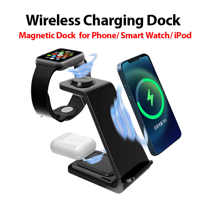 BESTAR สถานีแท่นชาร์จไร้สายแบบแม่เหล็กสําหรับโทรศัพท์ นาฬิกา ชาร์จ IPod