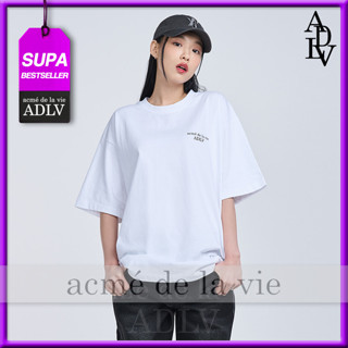 ✿ Acme de la vie ✿ Adlv ของแท้ BASIC เสื้อยืดคอกลม แขนสั้น ลาย STREET STYLE สไตล์เกาหลี โอเวอร์ไซซ์ 6 สี สําหรับทุกเพศ