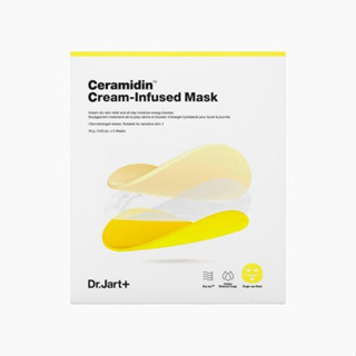 [Dr.Jart+] Ceramidin แผ่นมาส์กหน้า ผสมครีม ให้ความชุ่มชื้น และบรรเทาความแห้งกร้านทันที