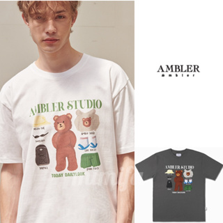 Ambler เสื้อยืดแขนสั้น พิมพ์ลายหมี ขนาดใหญ่