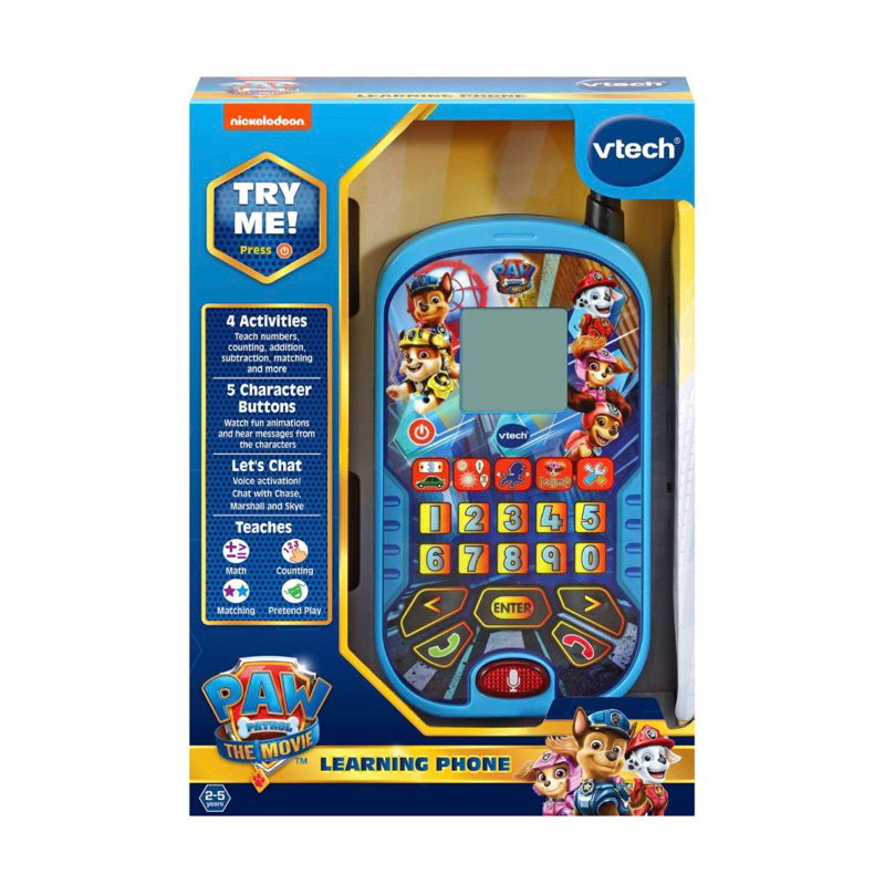 [ผู้ขาย Sg] Vtech Paw Patrol The Movie Learning Phone (สีน้ําเงิน) โทรศัพท์ของเล่นเด็ก