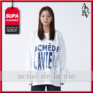 ✿ Acme de la vie ✿ Adlv ของแท้ เสื้อสเวตเตอร์ แนววินเทจ สีขาว โอเวอร์ไซซ์ สไตล์เกาหลี สําหรับผู้หญิง และผู้ชาย