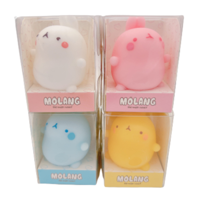 ตุ๊กตาฟิกเกอร์ Molang Mozzi แบบบีบได้ ของเล่นสําหรับเด็ก