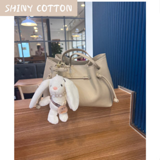 [Shiny Cotton] อุปกรณ์เสริมกระเป๋า ผ้าฝ้าย ลายกระต่ายครีม