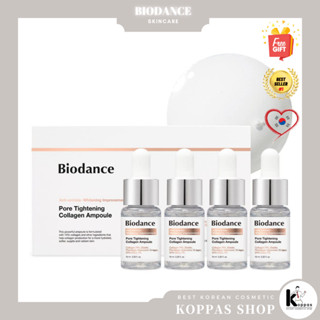 [Biodance] Pore Tightening Collagen Ampoule คอลลาเจนแอมพูลกระชับรูขุมขน 10 มล. x 4 ชิ้น | เซรั่มคอลลาเจนเกาหลี สําหรับใบหน้า รูขุมขน ลดเลือนริ้วรอย เซรั่มหน้า สําหรับผู้หญิง