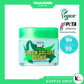 CHASIN RABBITS Green Golden Ruler Face Moisturizer Cream 75ml ครีมบํารุงผิวหน้า ให้ความชุ่มชื้น 75 มล. พร้อมสารสกัดชาเขียว และโปรไบโอติก | Vegan Intensive มอยส์เจอร์ไรซิ่ง และบํารุงผิว