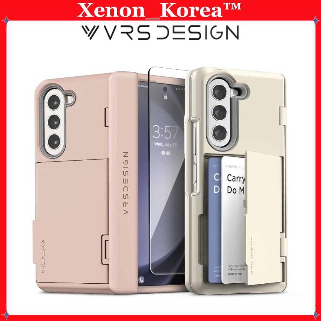 [VRS Design] Galaxy Z Fold 5 Terra Guard Modern Wallet Case (พร้อมบานพับป้องกัน) + ฟิล์มกระจกเสริมจอ