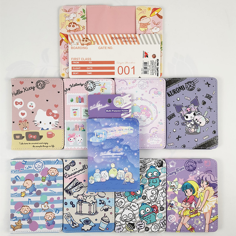 Sanrio Kitty Melody Kuromi Cinnamoroll Hangyodon Keroppi Pompompurin Mutli-Purpose Passport Holder 2