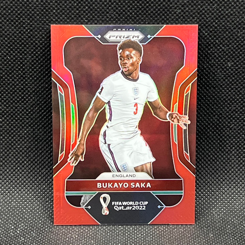 2022 Panini Prizm World Cup Qatar Red Prizm /399 Bukayo Saka 84 Arsenal England card color match