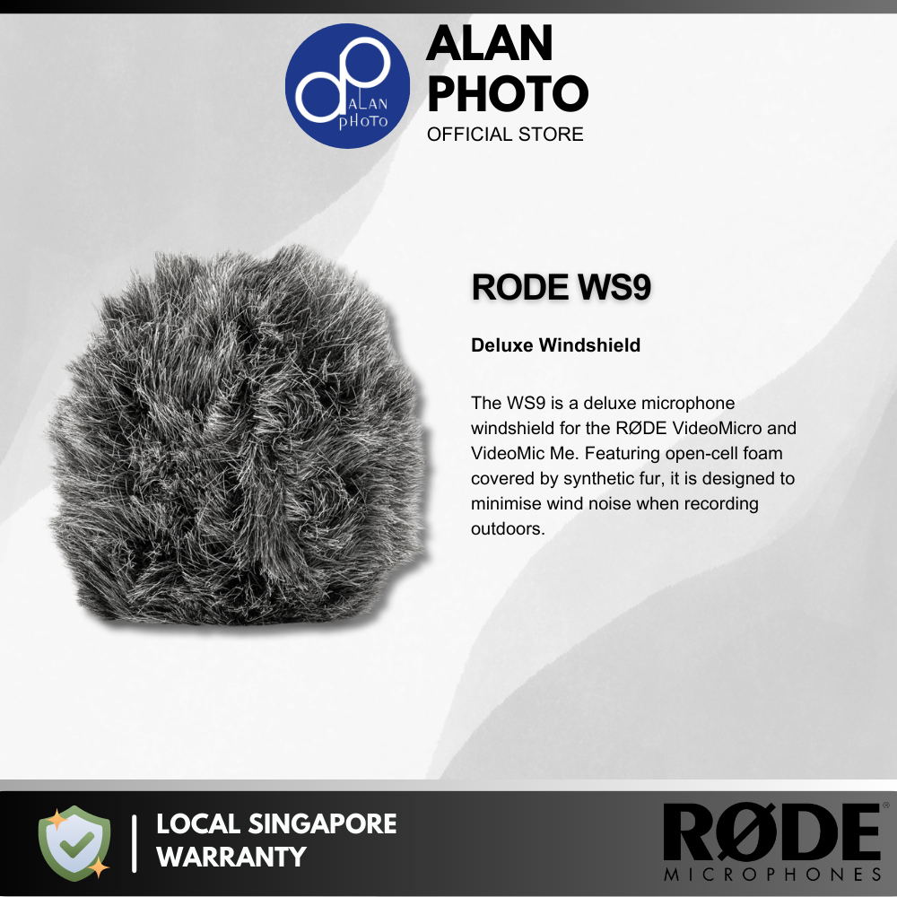 Rode WS9 Deluxe Windshield for Rode VideoMicro & VideoMic Me-L