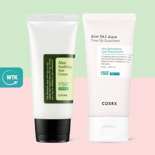 COSRX Aloe Soothing Sun Cream / Aloe 54.2 Aqua Tone-up ครีมกันแดด SPF50+ PA+++ - สารสกัดจากใบว่านหางจระเข้ สารสกัดจากใบว่านหางจระเข้ กันแดด