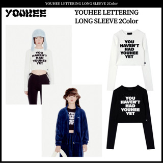 Youhee เสื้อแขนยาว พิมพ์ลายตัวอักษร 2 สี