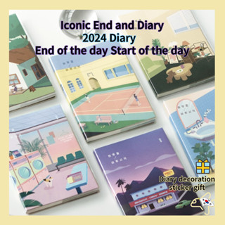 2024 Iconic End and Diary / ไดอารี่แพลนเนอร์เกาหลี 2024 / วางแผนวันเริ่มต้นวัน / แพลนเนอร์ 2024 / กําหนดการ 2024 / กําหนดการประจําวัน ไดอารี่กําหนดการรายสัปดาห์