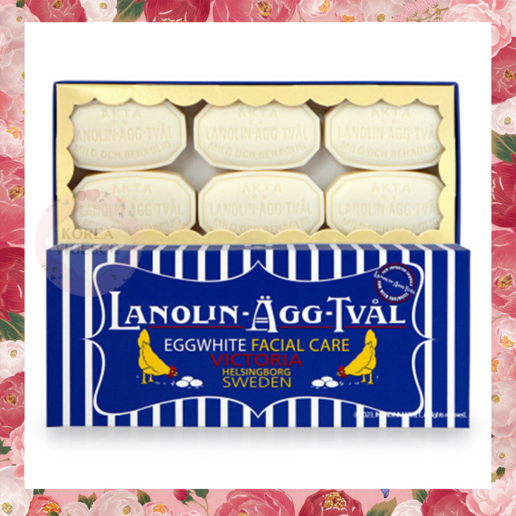 สบู่ไข่ขาวสวีเดนสูตรดั้งเดิม victoria sweden egg pack 6ก้อน ขนาด 50กรัม นำเข้าเองจากสวีเดน