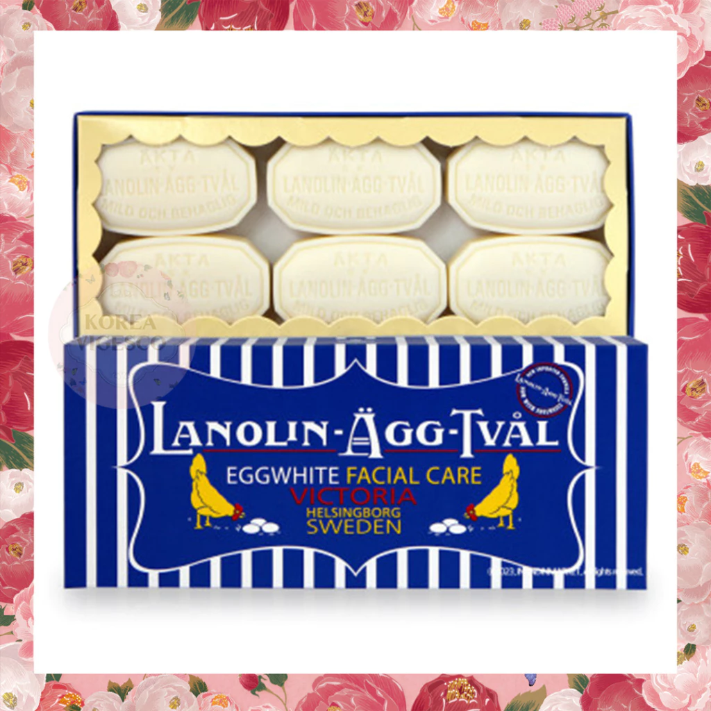 สบู่ไข่ขาวสวีเดนสูตรดั้งเดิม victoria sweden egg pack 6ก้อน ขนาด 50กรัม นำเข้าเองจากสวีเดน
