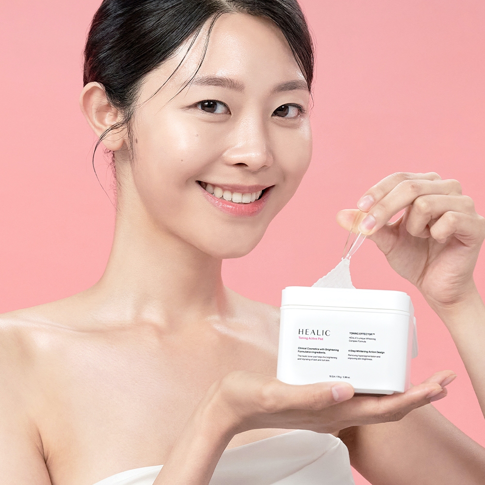 HEALIC ทอนิ่ง แอคทีฟ แพด Toning Active Pad แพดที่ช่วยขจัดจุดด่าง ช่วยให้ผิวกระจ่างและชุ่มชื้น ลดสีจุ