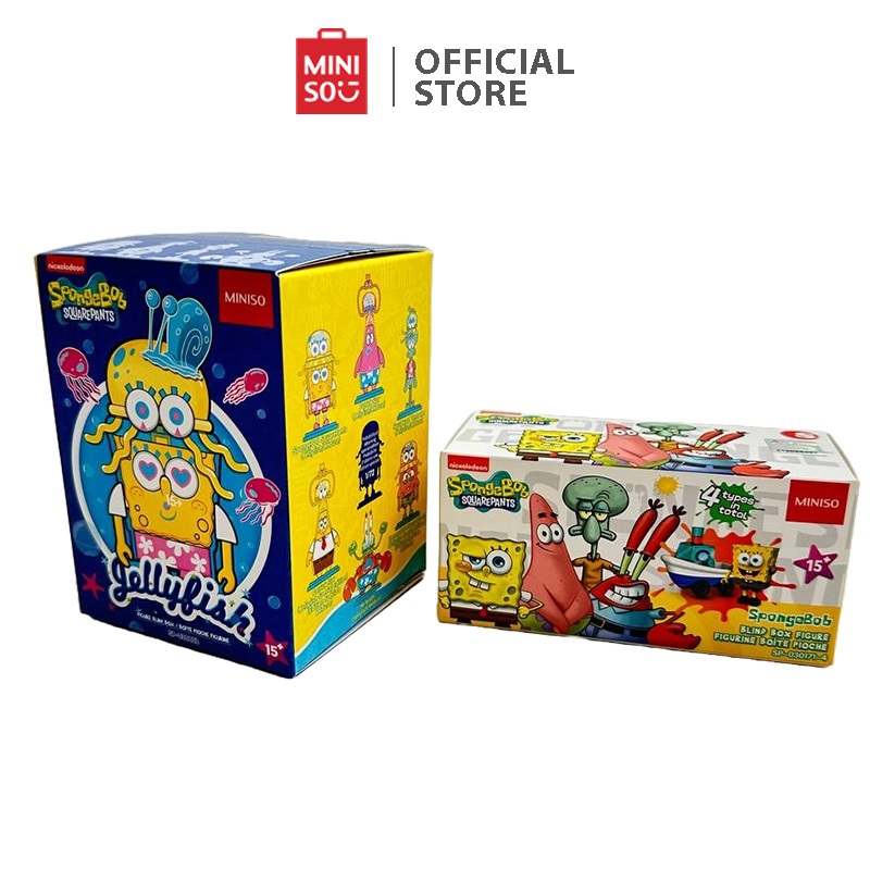 Miniso SpongeBob SquarePants Surprise Blind Box - ชุดยานพาหนะและแมงกะพรุนกระโดด