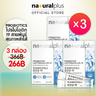 Naturalplus Korea x3 Probiotics Lactobacillus 19 โปรไบโอติก แลคโตบาซิลลัส 19 สายพันธุ์ สุขภาพลำไส้ &amp; การเคลื่อนไหวของลำไส้ 90 แท่ง