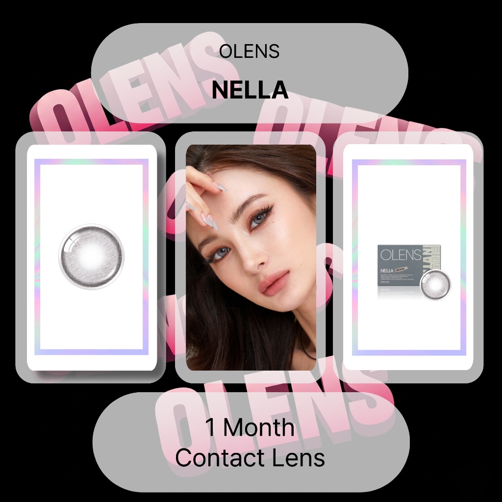 [OLENS] คอนแทคเลนส์ 1 เดือน <NELLA> (Ash Grey) (13.3mm) (2P)