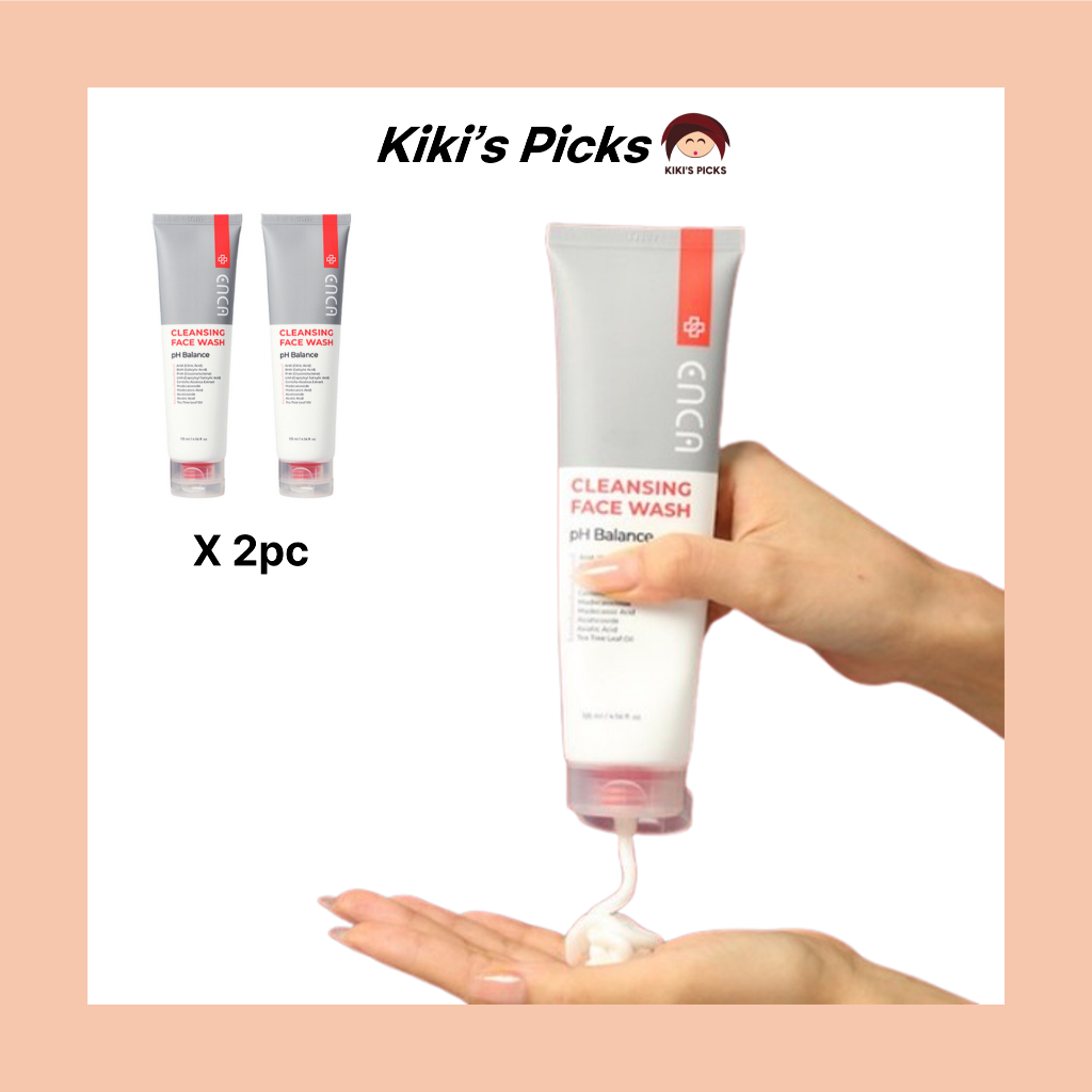 Enca คลีนซิ่ง เฟซ วอช 135มล. พร้อม PH Balance/AHA/BHA/PHA/LHA/Centella/ALKLESCENT, 2 ชิ้น