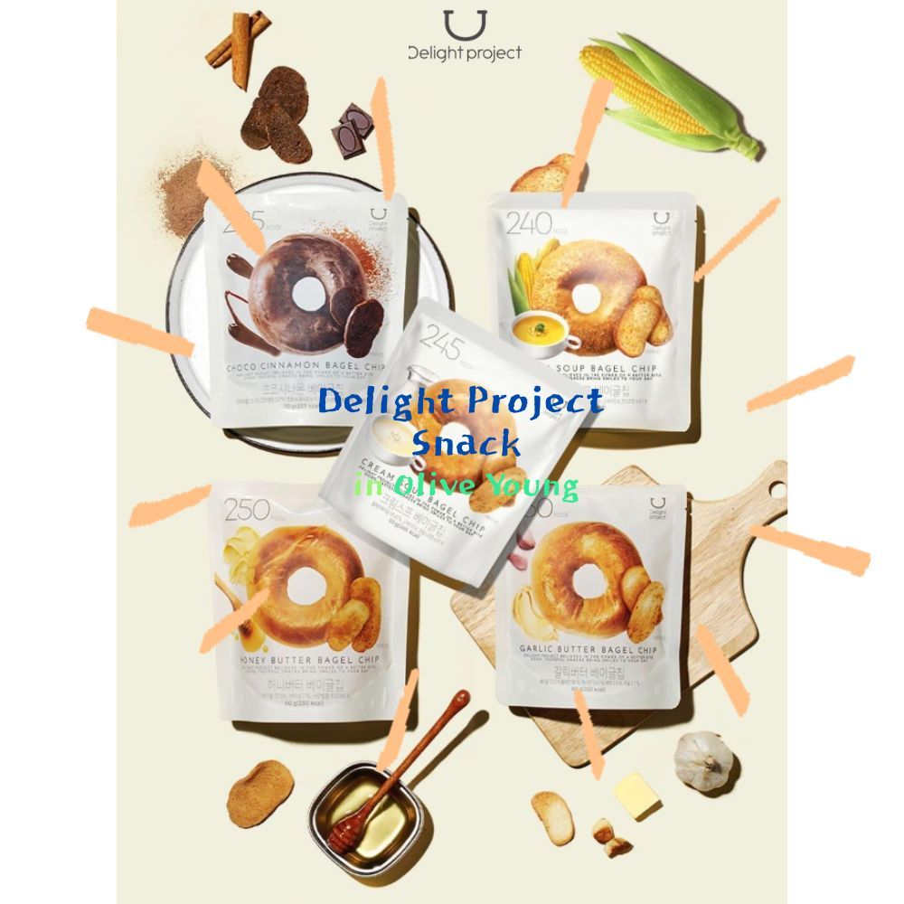 Delight Project Bagel Chip Snack, Olive Young Snack Honey Yakgwa, Fruit Chip, Protein Pretzel, Laver