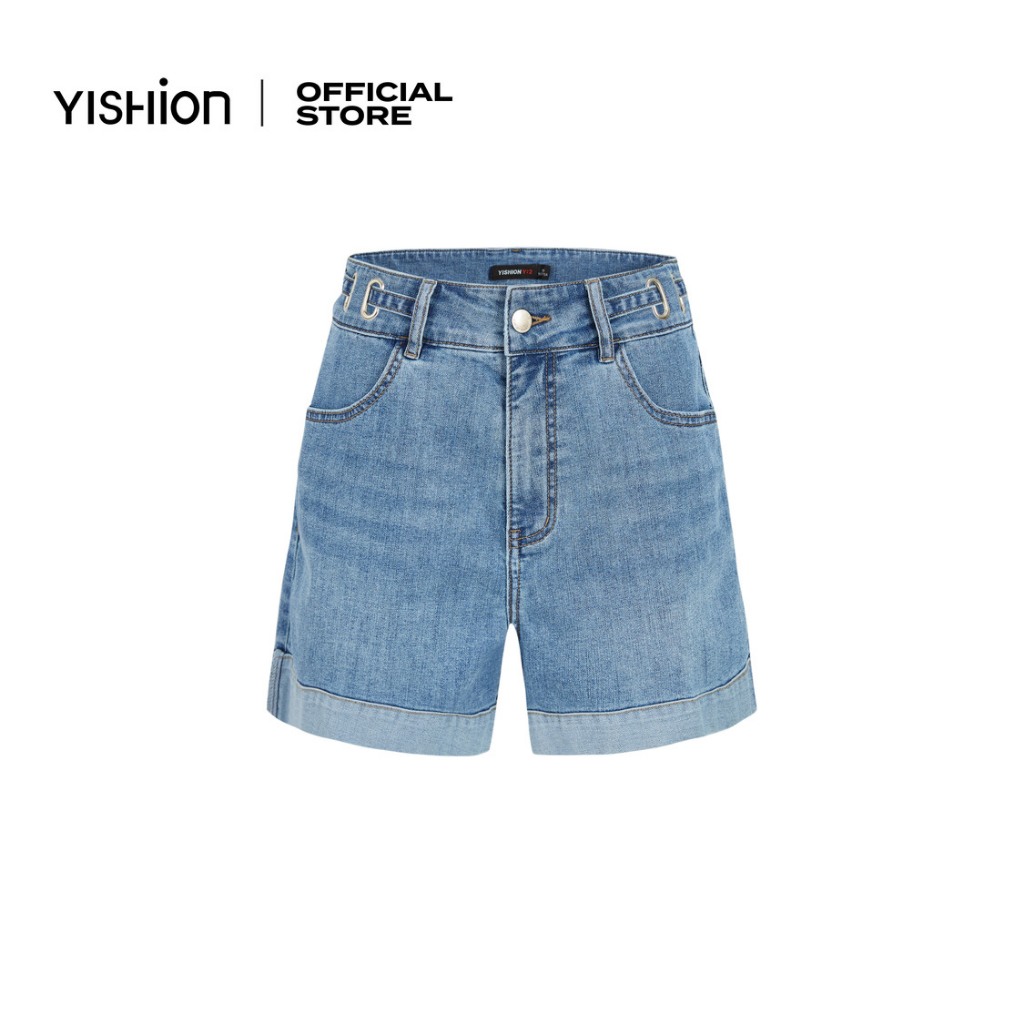 YISHION Riviera Denim Cuffed Shorts สําหรับผู้หญิง 6092