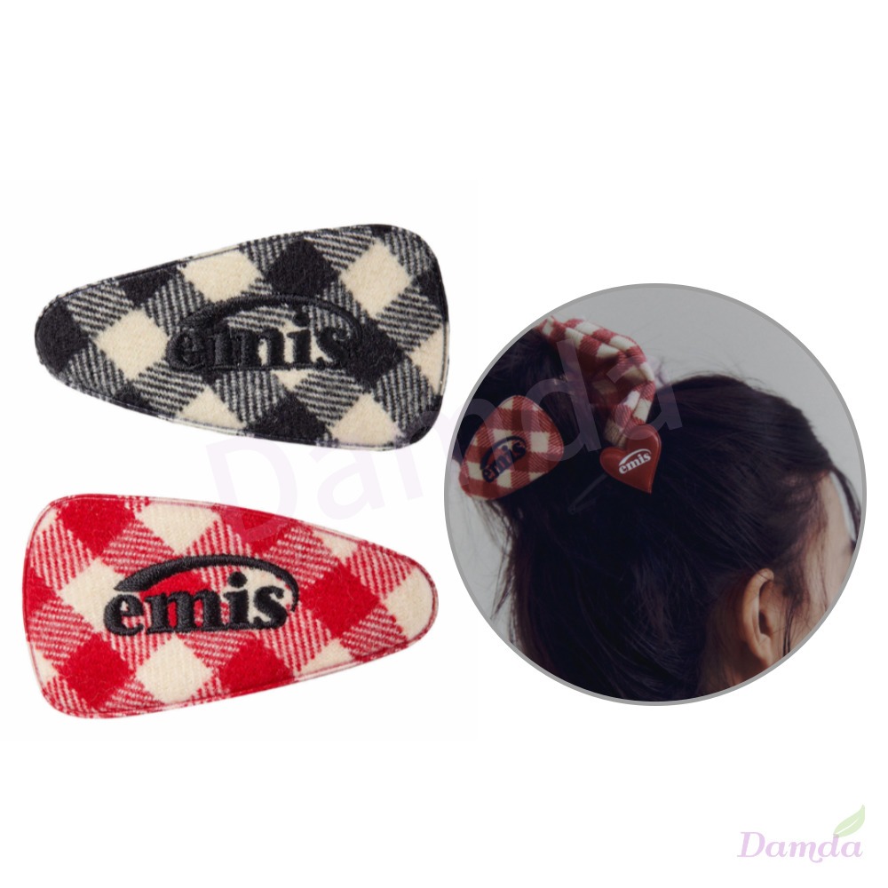 Emis Check Wide Hair pin 2 สี ของแท้ 100%