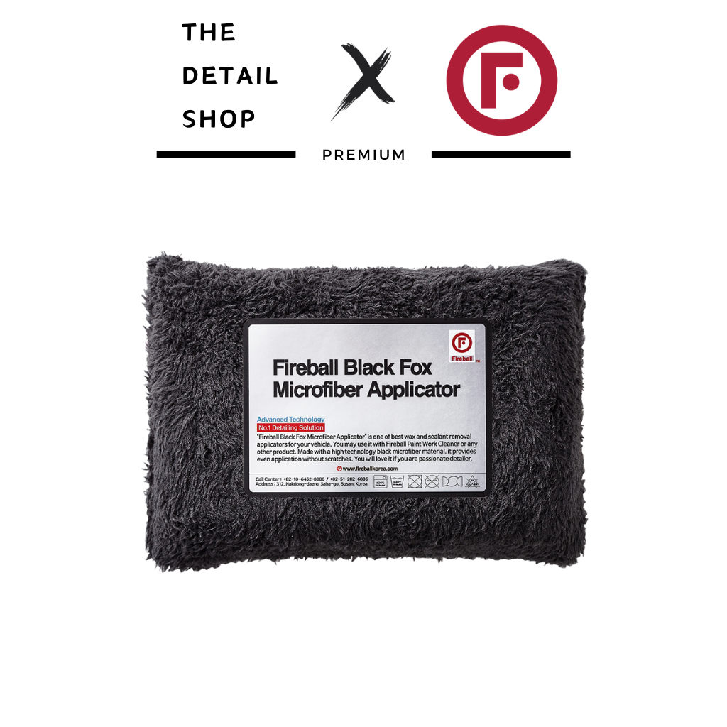 Fireball Korea Black Fox Mircofiber Applicator ใช้สําหรับทาซีลแลนท์ , Wax , เคลือบ , ปกป้องและทําควา