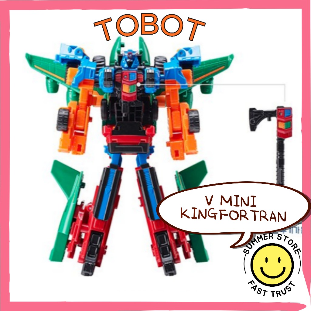 Tobot V Mini KINGFORTRAN Transformer หุ่นยนต์ของเล่นรูป 4 รถรวม